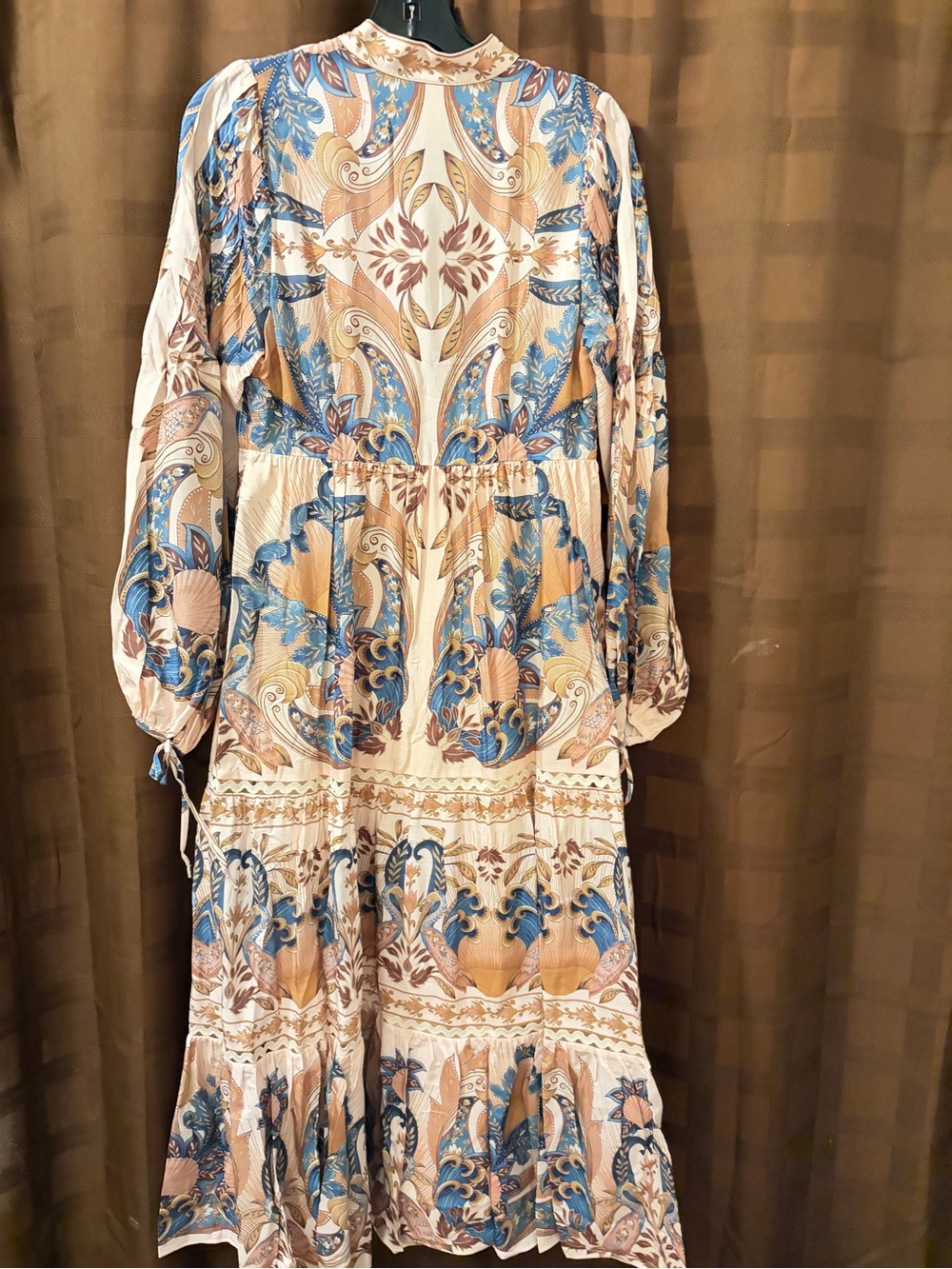 NWT FARM RIO Sea Garden Scarf Midi Dress Size Small Soft Pink reg $348 small - Picture 9 of 9